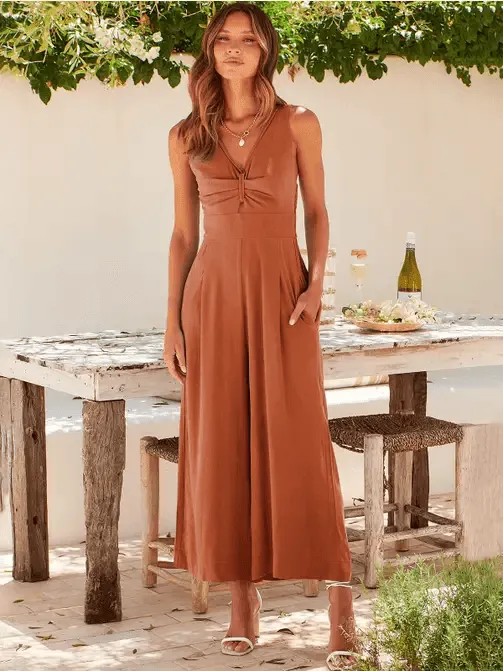 Ladies String Shoulder Overall Sleeveless Jumpsuit 2387#