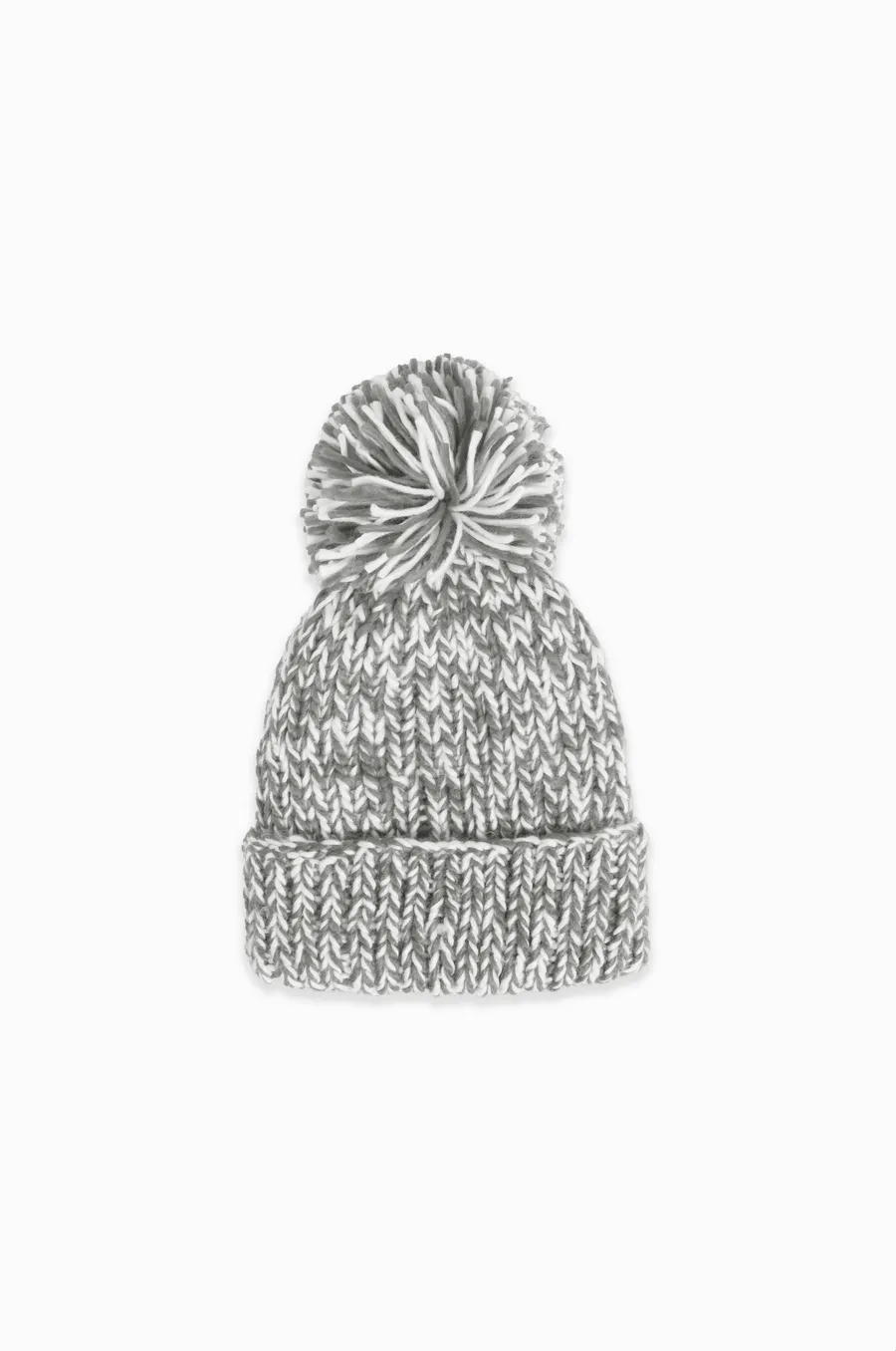 Look By M Hand-Knitted Candy Cane Pom Pom Hat MH3068