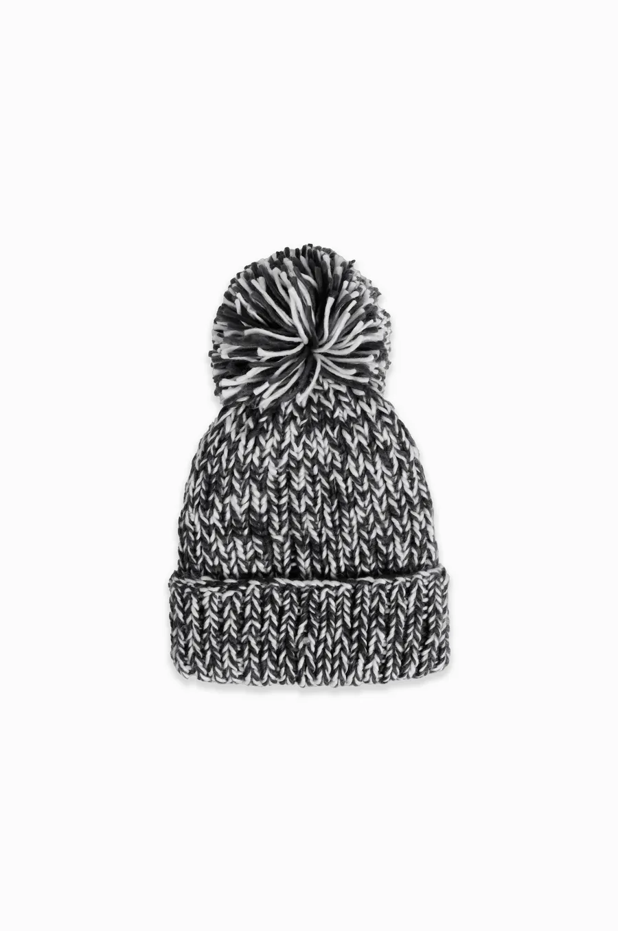 Look By M Hand-Knitted Candy Cane Pom Pom Hat MH3068