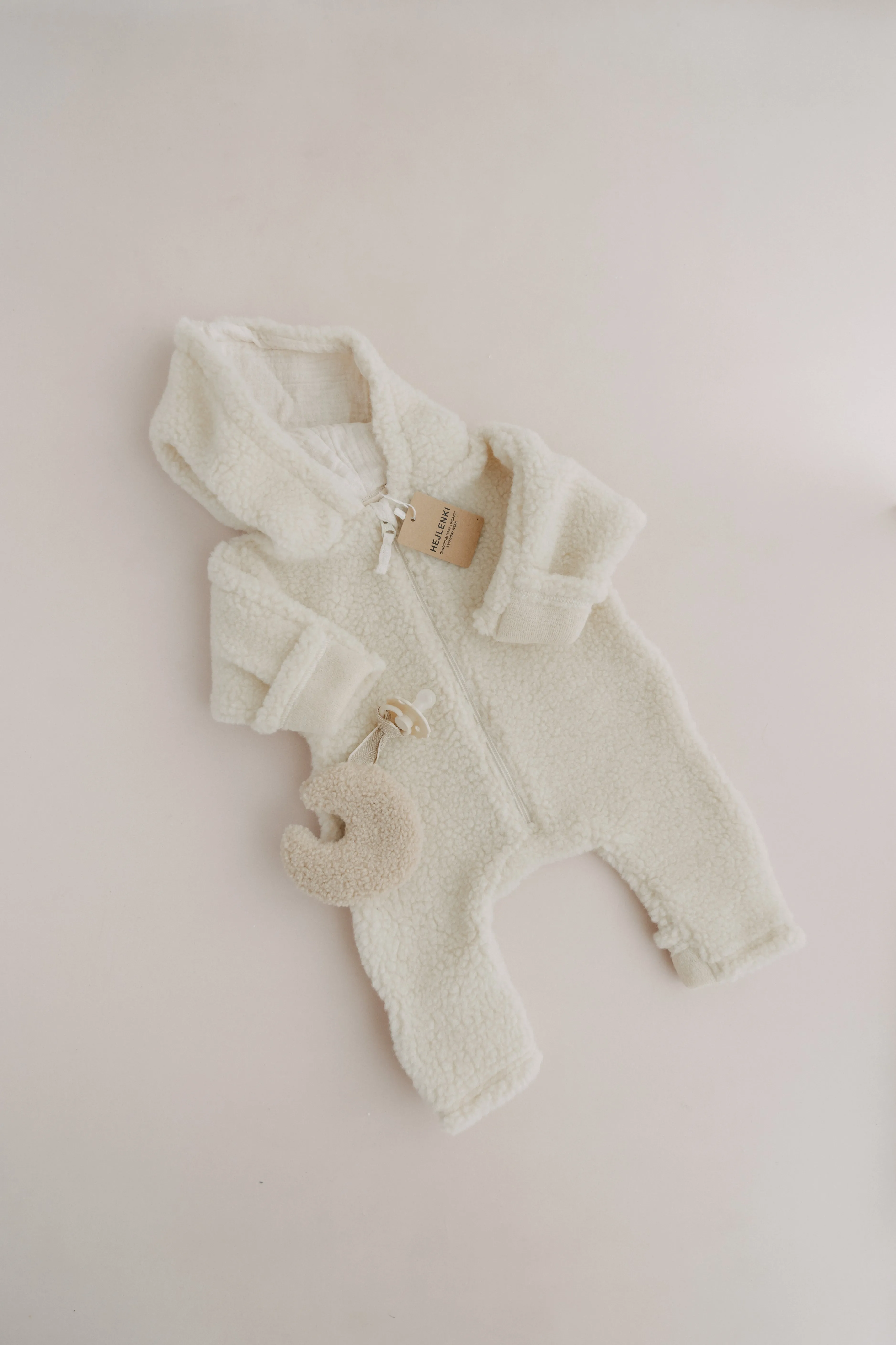 MERINO WOOL TEDDY OVERALL ECRU