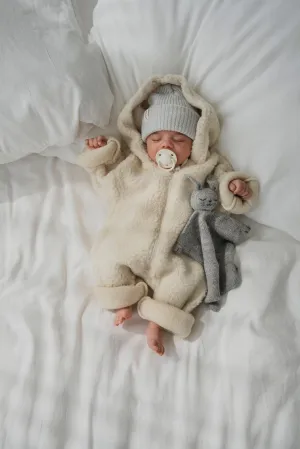 MERINO WOOL TEDDY OVERALL ECRU