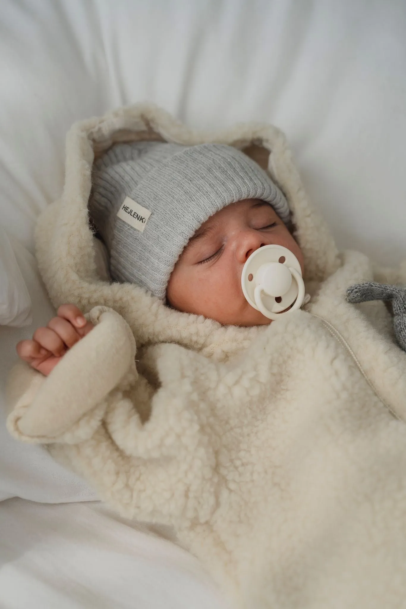 MERINO WOOL TEDDY OVERALL ECRU