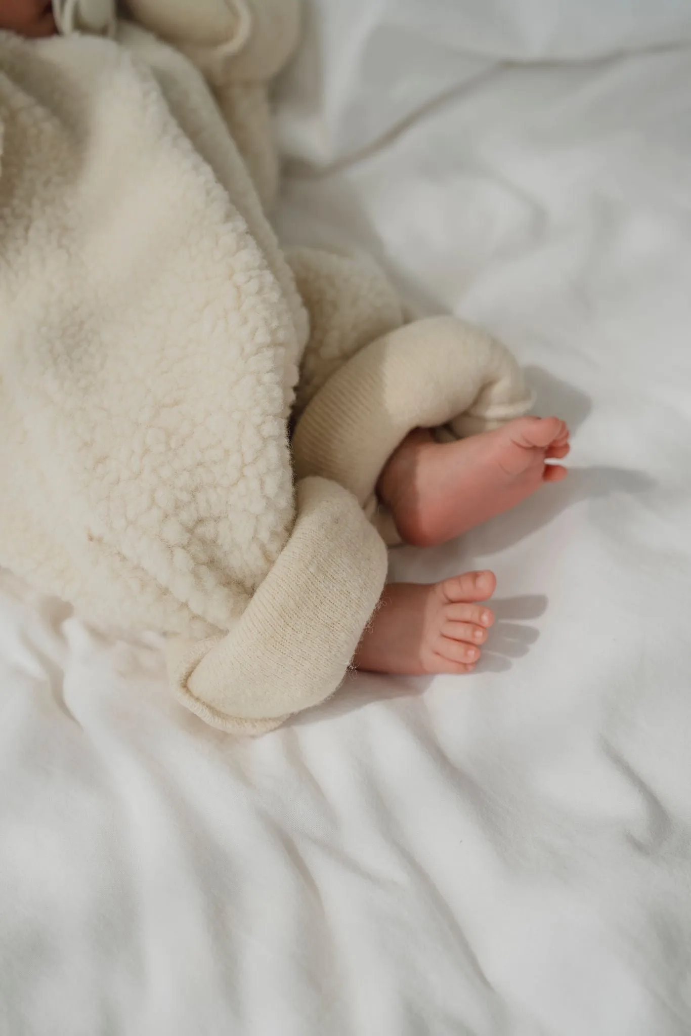MERINO WOOL TEDDY OVERALL ECRU