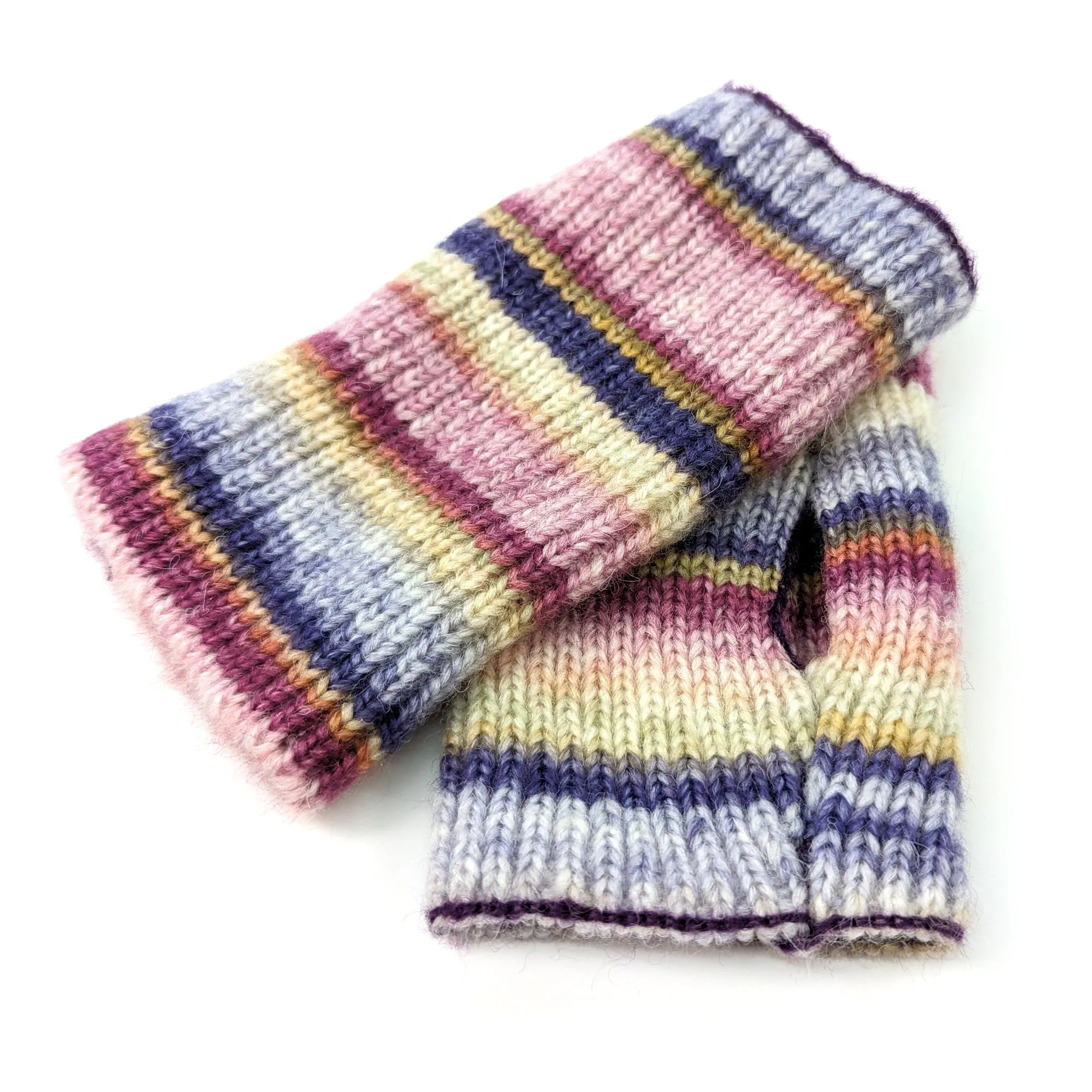 Multi Striped Two in One Gloves - Midnight Ice Cream