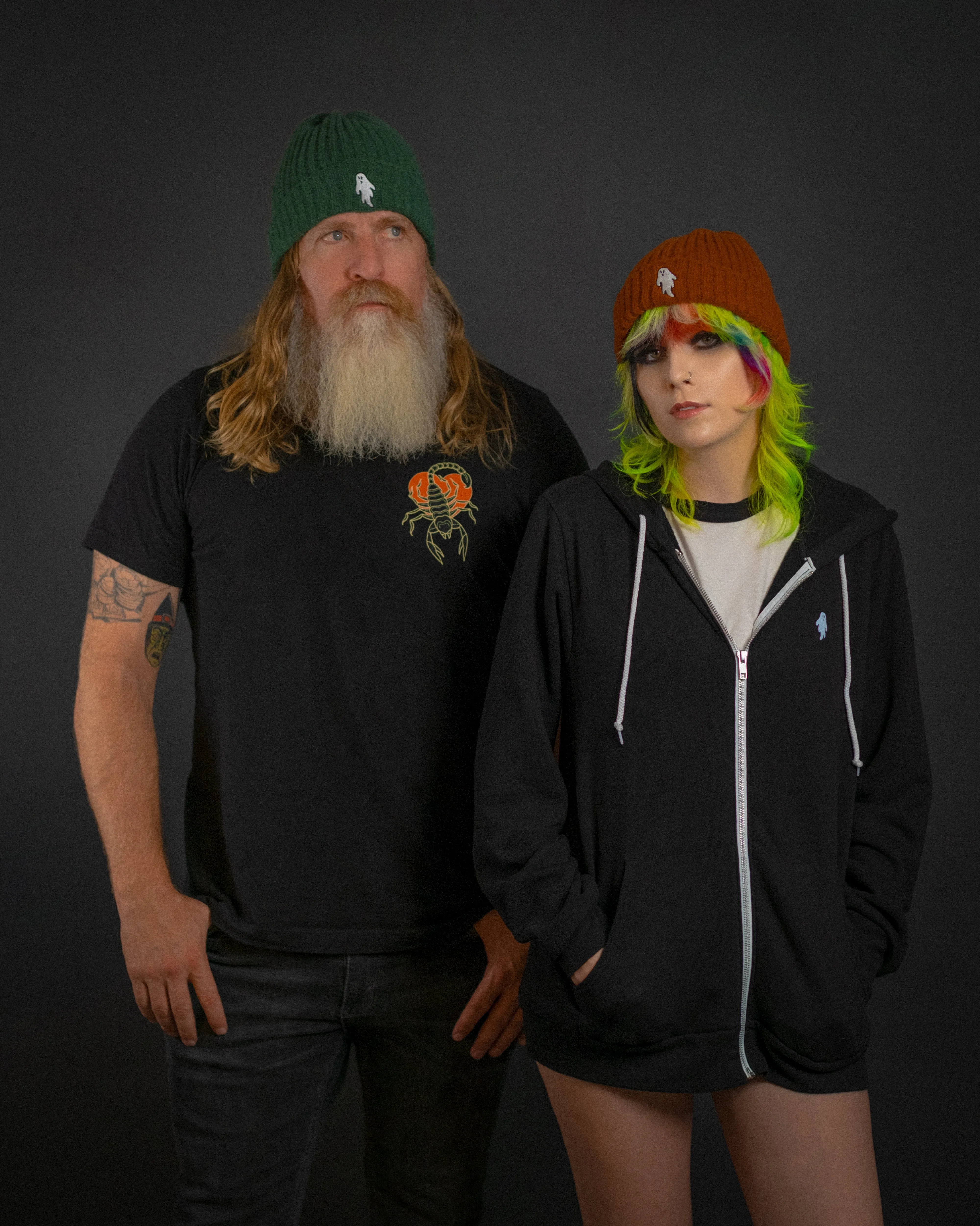 Myers Teal | Ghostie Embroidered & Reversible Knit Beanie