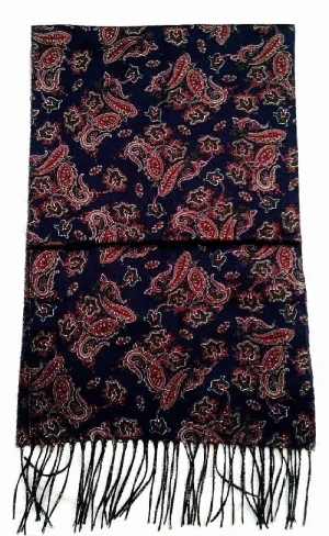 New- Navy Blue Paisley 'Cashmink' Winter Fashion Scarf