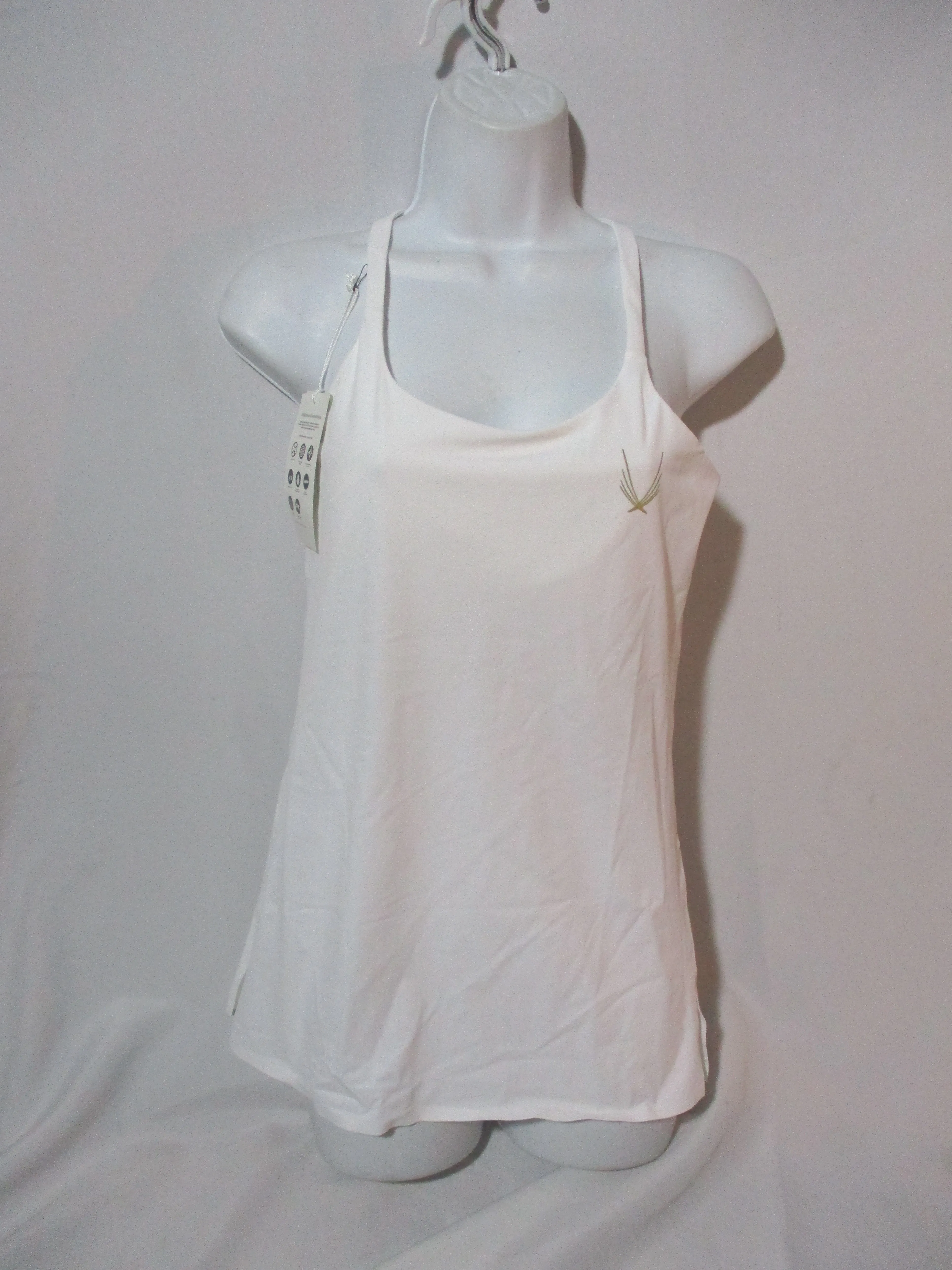 NWT NEW LUCAS HUGH CORE PERFORMANCE CROSS BACK Tank Top L WHITE