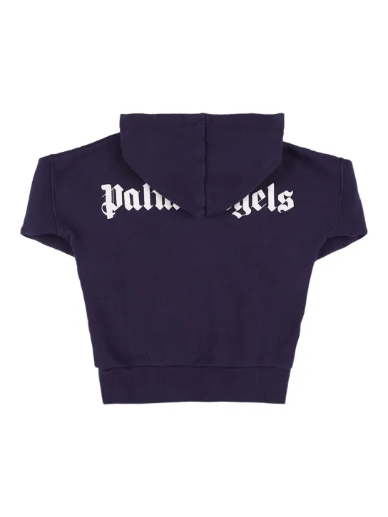 Palm Angels   Logo print cotton hoodie sweatshirt 
