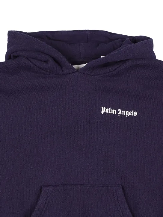 Palm Angels   Logo print cotton hoodie sweatshirt 