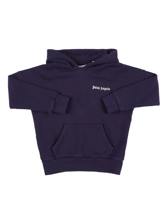 Palm Angels   Logo print cotton hoodie sweatshirt 