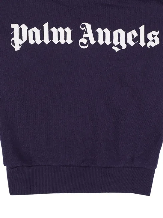 Palm Angels   Logo print cotton hoodie sweatshirt 