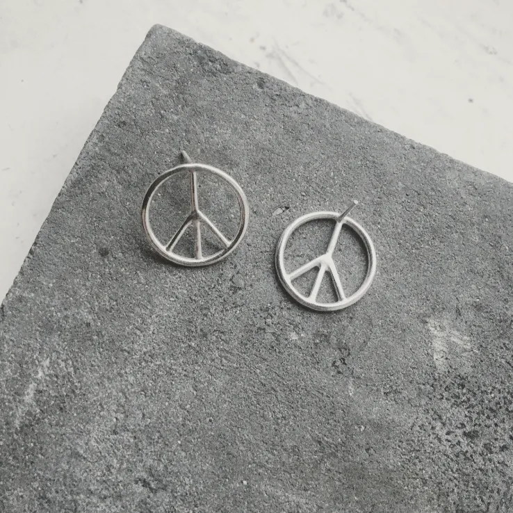 Peace Sign No.2 Hoop Dangle Earring