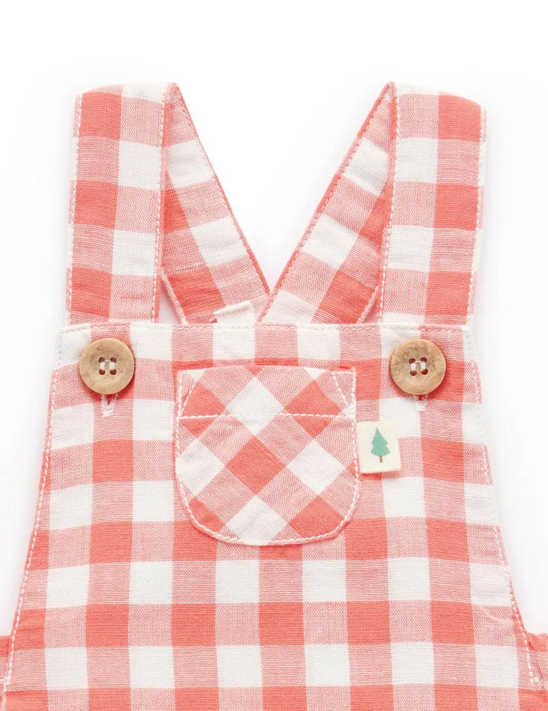 Purebaby Gingham Overall - Vintage Red Gingham
