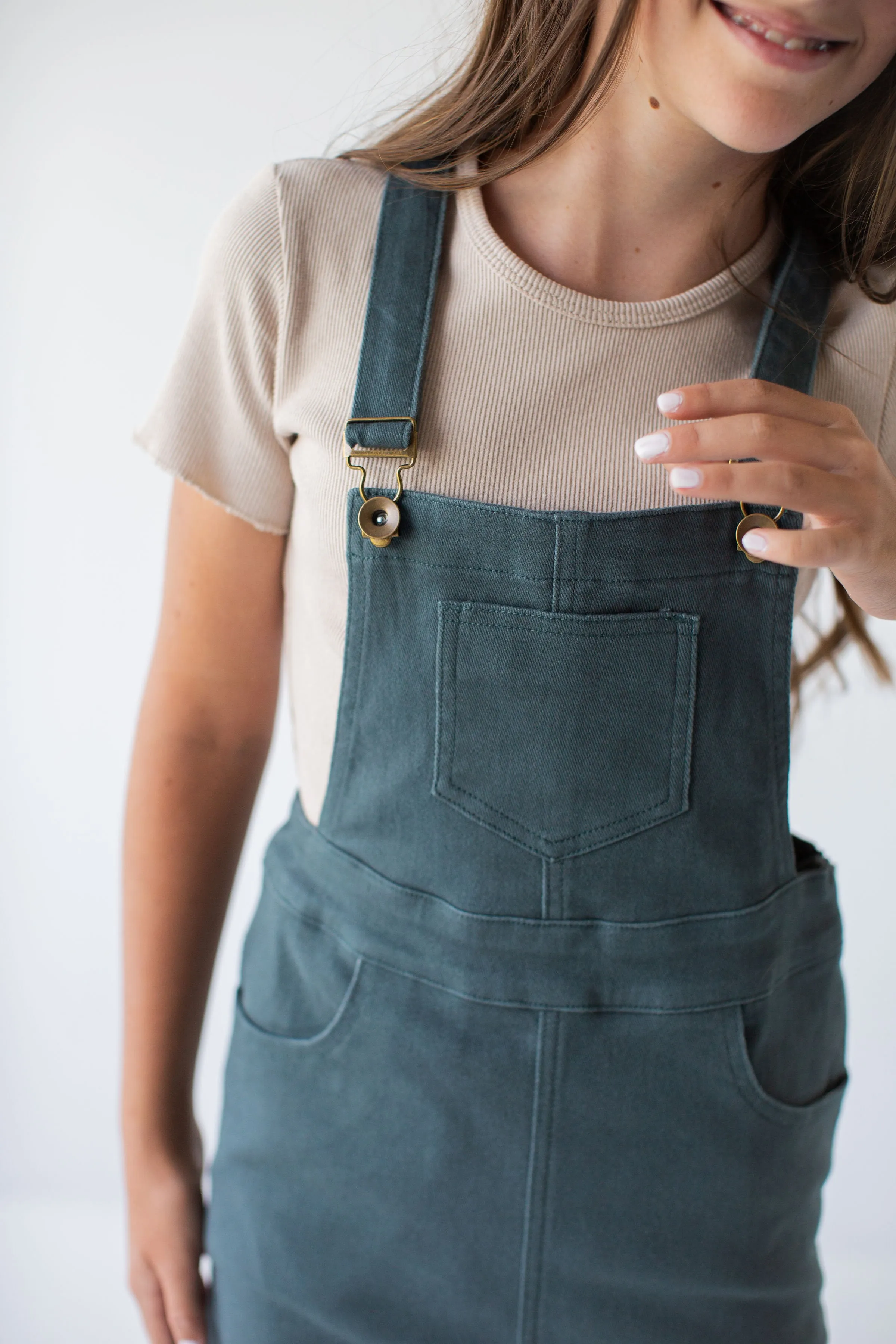 'Reagan' Girl Denim Overall Dress