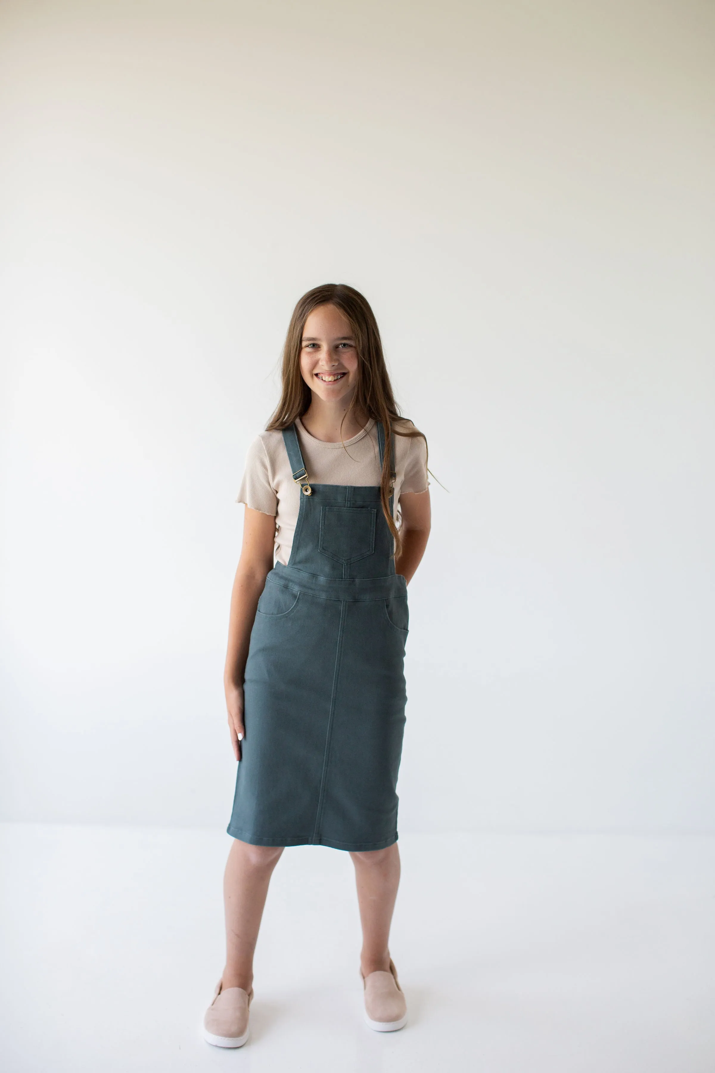 'Reagan' Girl Denim Overall Dress