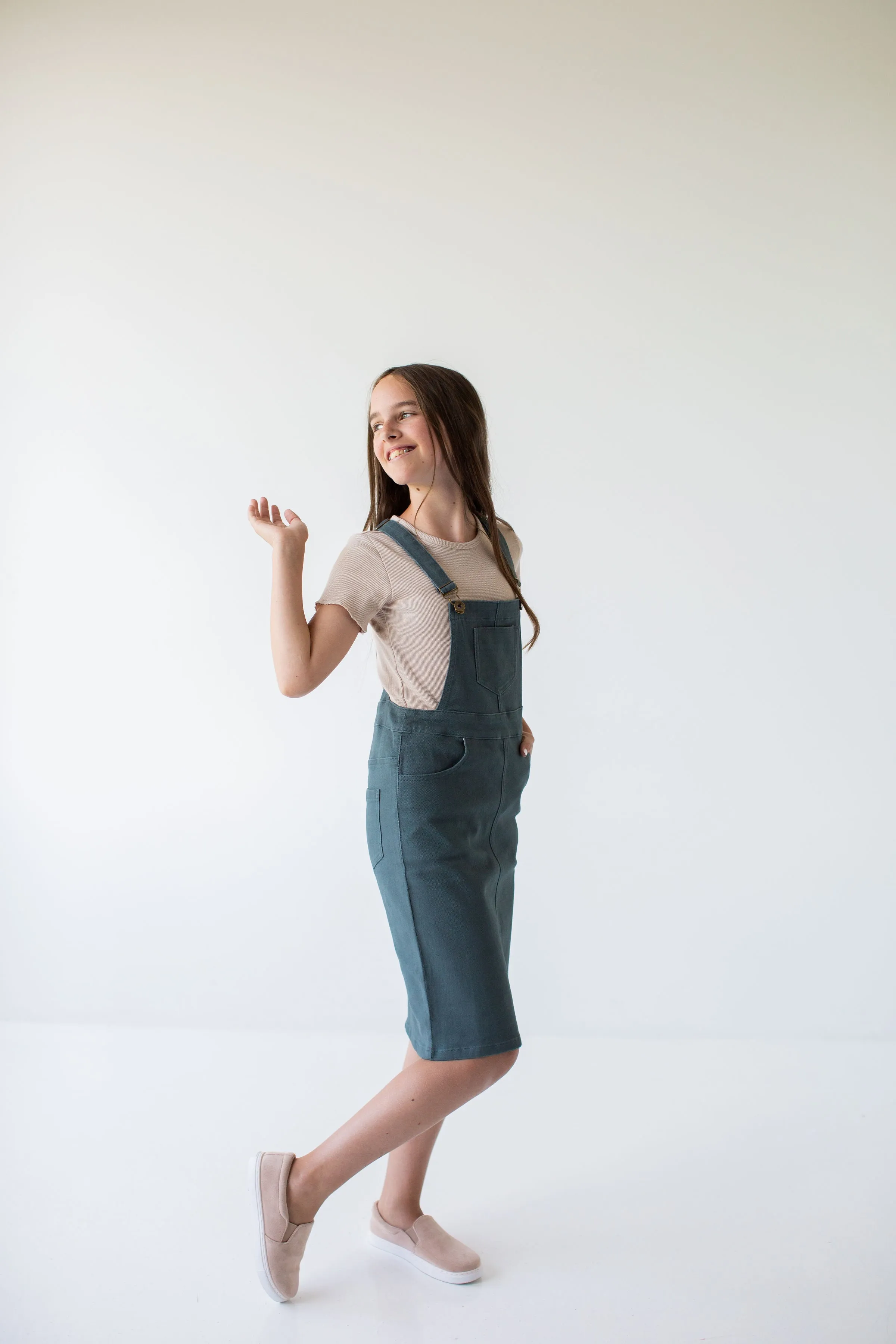 'Reagan' Girl Denim Overall Dress