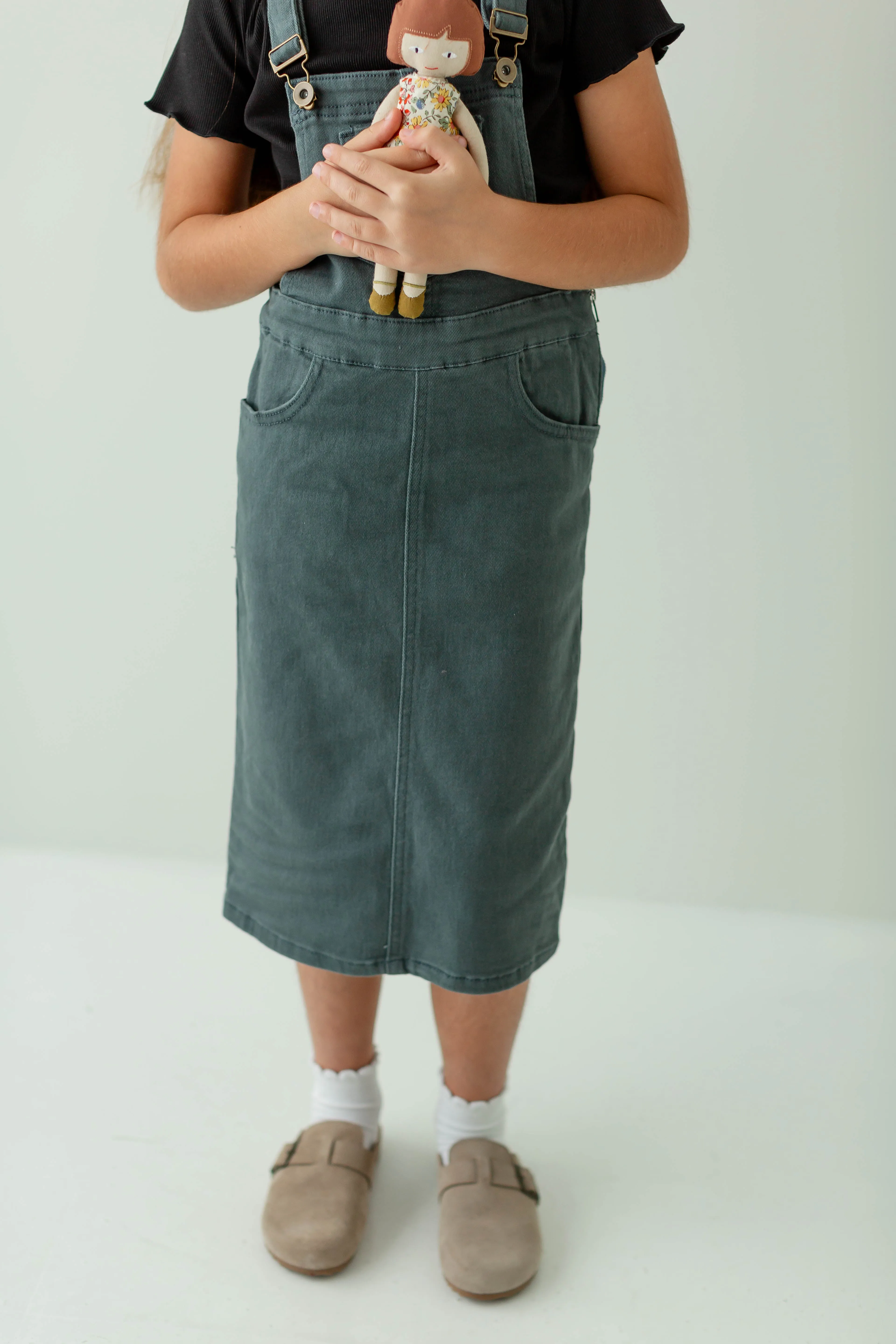 'Reagan' Girl Denim Overall Dress