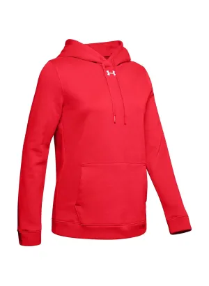 Red / White Under Armour Hustle Fleece Hoodie Women&#x27;s 1300261