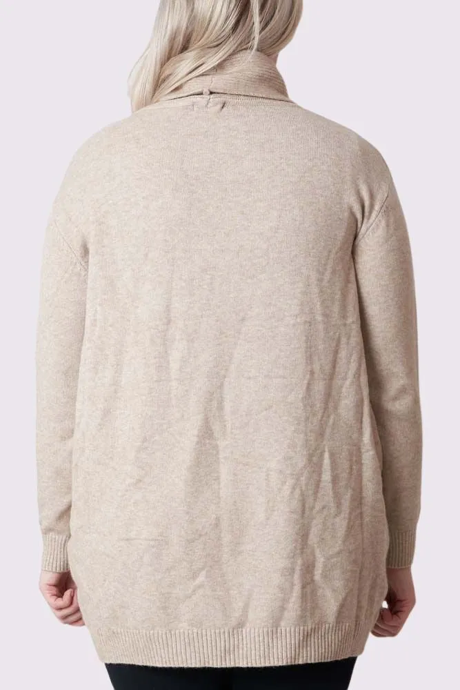 Ribbed Roll Neck Tunic Jumper