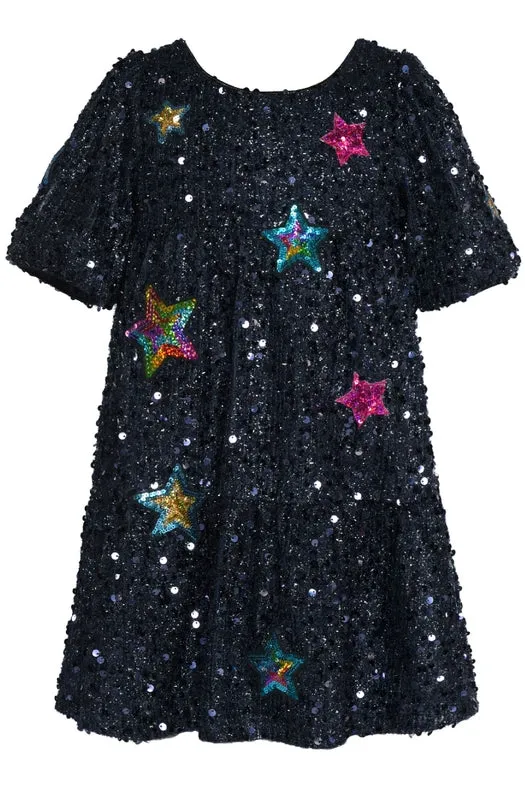 Sequin Dress w/ Star Patches