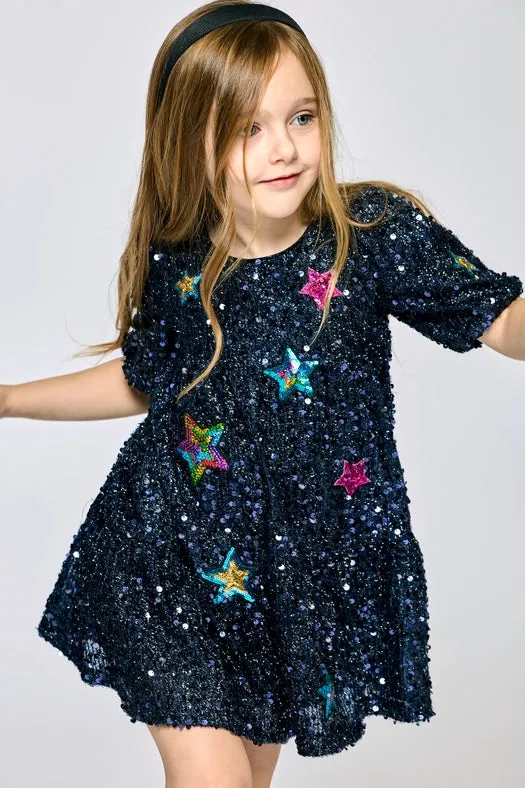 Sequin Dress w/ Star Patches