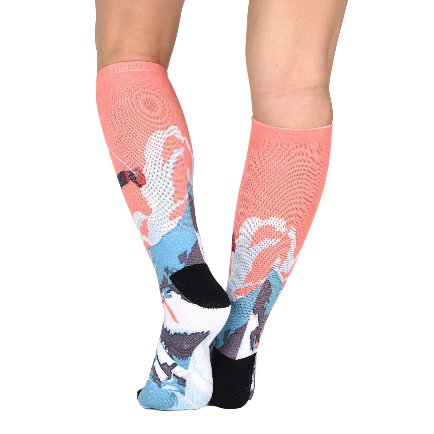 Sierra Socks Alpine Racer Pattern CoolMax Socks, Nature Collection for Men & Women Eco-Friendly Colorful Crew Socks