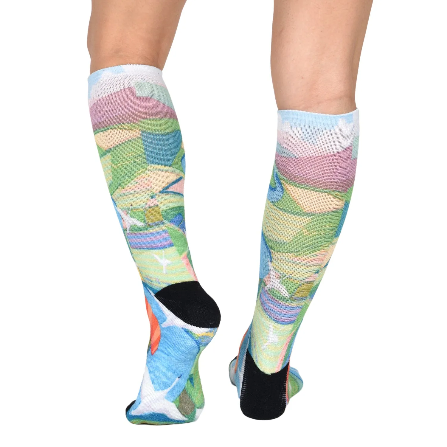 Sierra Socks Birds' Eye View Pattern CoolMax Socks, Nature Collection for Men & Women Eco-Friendly Crew Socks