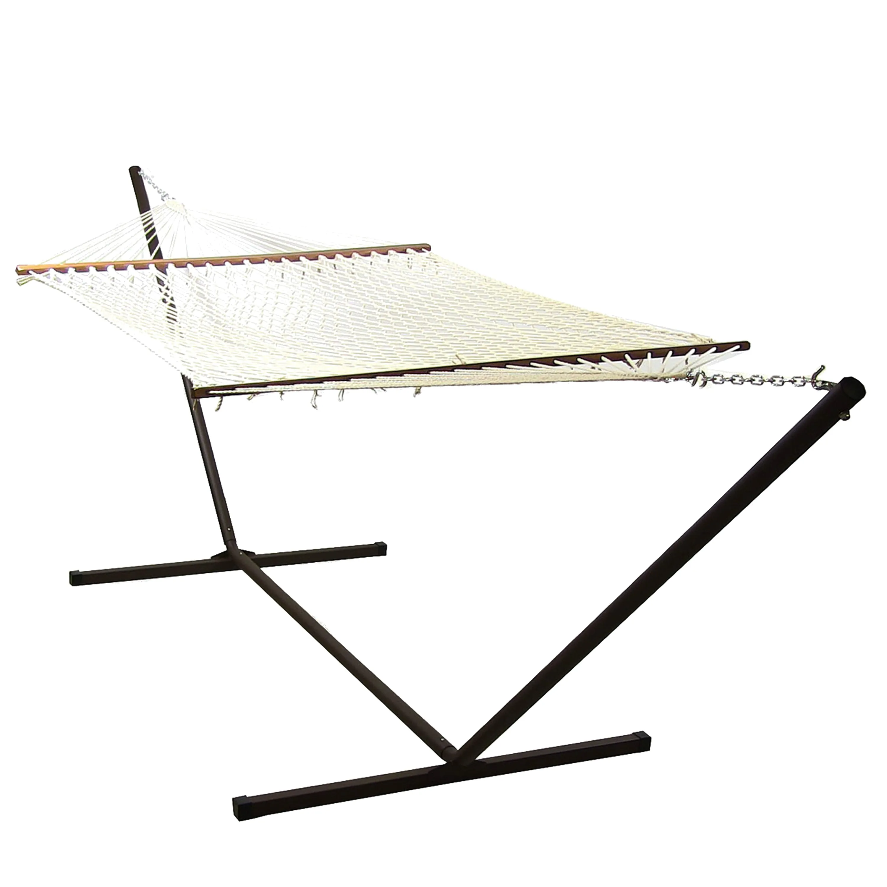 Sunnydaze Double Wide 2-Person Rope Hammock with 15' Stand