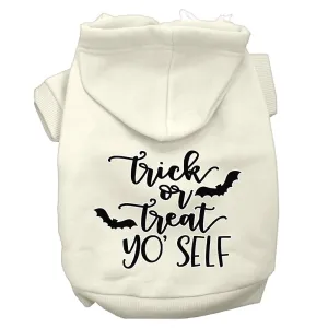 Trick Or Treat Yo' Self Screen Print Dog Hoodie Cream M