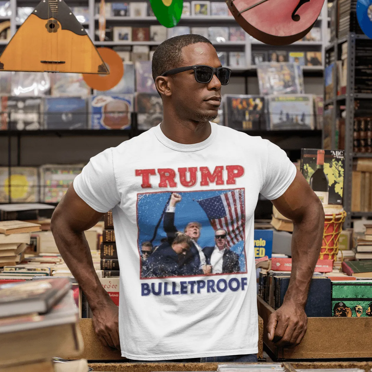 Trump Tshirt Bulletproof Short Sleeve Unisex Crewneck 100% Cotton Top