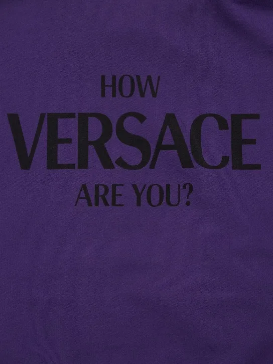 Versace   Logo print cotton sweatshirt hoodie 