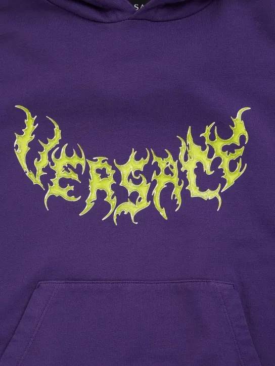 Versace   Logo print cotton sweatshirt hoodie 