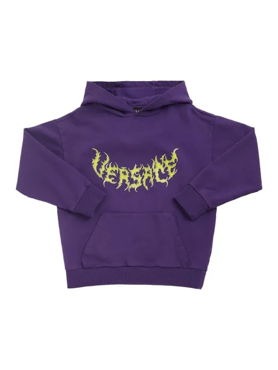 Versace   Logo print cotton sweatshirt hoodie 