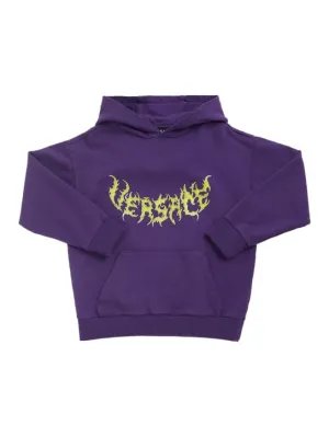 Versace   Logo print cotton sweatshirt hoodie 