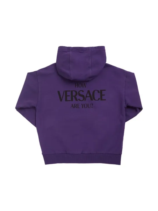 Versace   Logo print cotton sweatshirt hoodie 