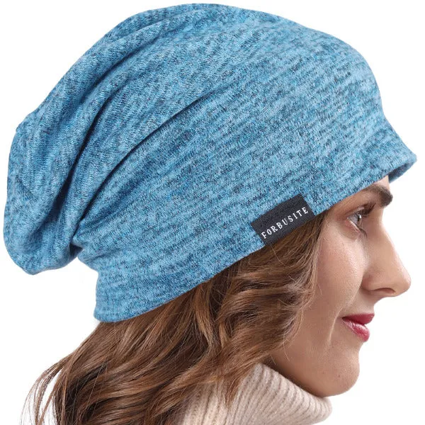 Women Striped Slouch Beanie Hat for Summer Winter