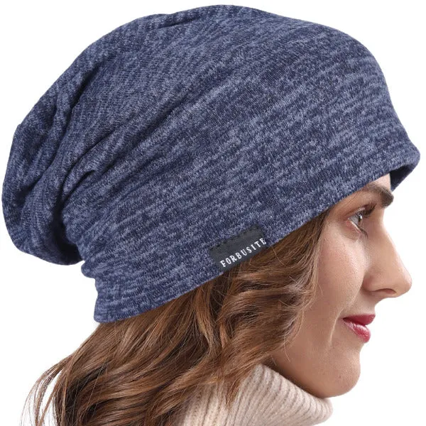 Women Striped Slouch Beanie Hat for Summer Winter