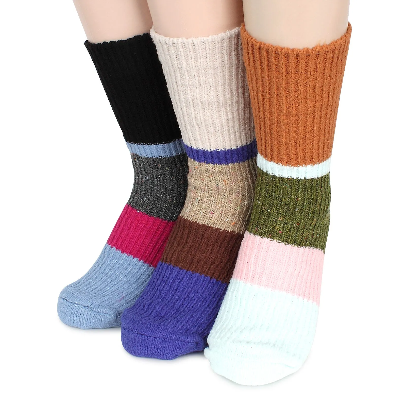 Women Wool Malson Franc Socks (Crew 3 Pairs) XJ 13