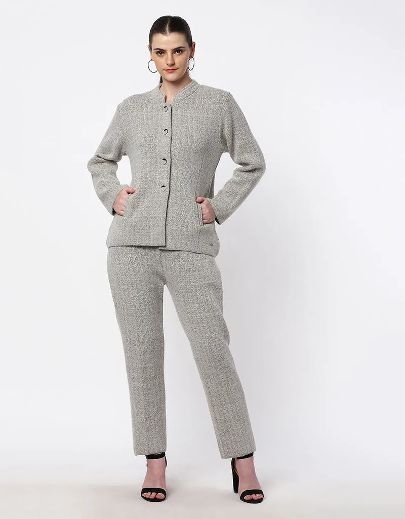 Woolen Women Front Button Cord set