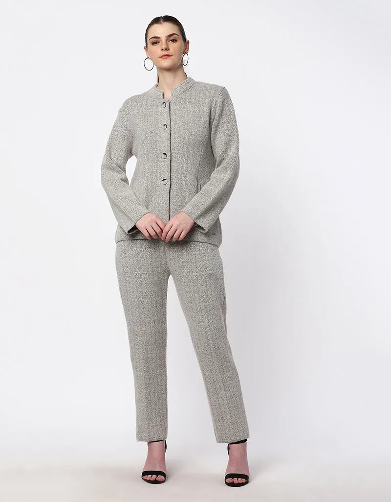 Woolen Women Front Button Cord set